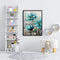 Blue Flower Painting Printed Living Room Decoration Wall Hanging Art Home Decor