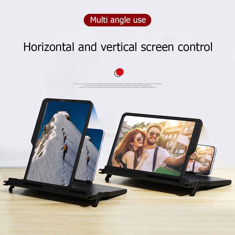Cell Phone Screen Magnifier Foldable Video Amplifier Stand Bracket (Black) Newly