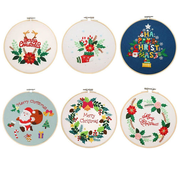 DIY Crafts Flower Embroidery Embroidery Hoop Cross Stitch Kit Needle Punch