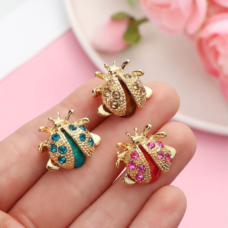 Zircon Decor Ladybug Brooches Insect Brooch Pin Animal Brooch Costume Badge Pin