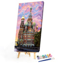 Ancient Castle Oil Paint By Numbers Kits DIY Handpainted on Canvas Wall Art