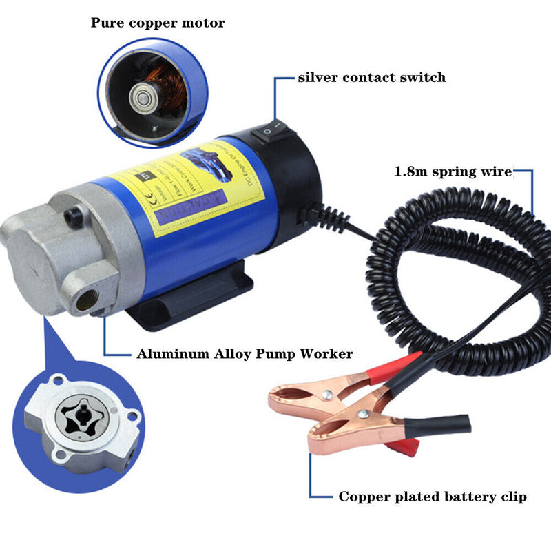 12V Electric Scavenge Suction Transfer Change Pump Oil Transfer Pump 1-4L/min