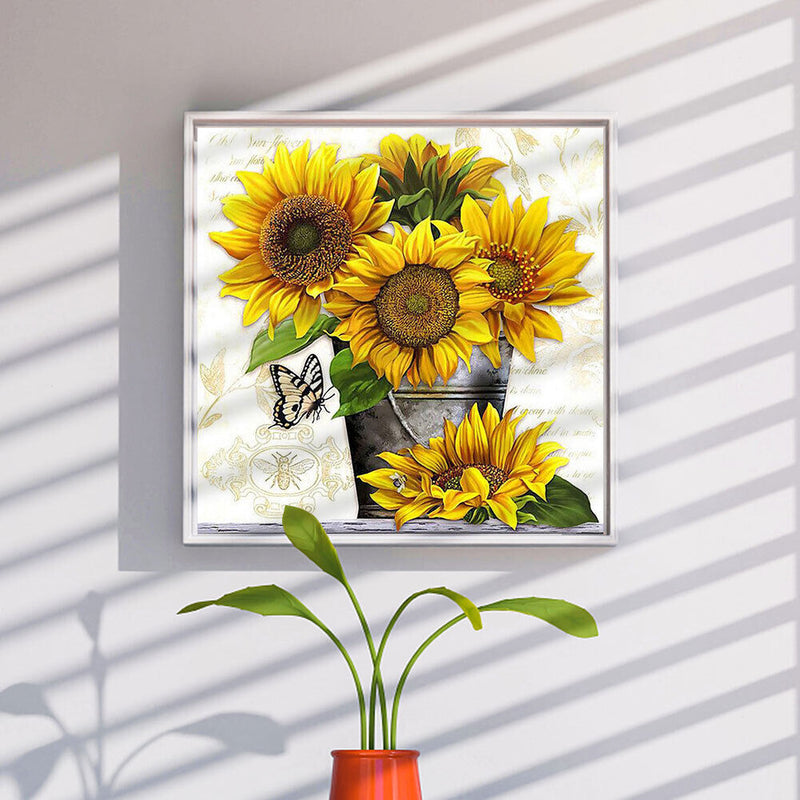 5D DIY Diamond Painting Kits Full Round Drill Sunflower Bouquet Mosaic