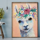 5D DIY Full Round Drill Diamond Painting Wreath Alpaca Mosaic Rhinestone Drawing