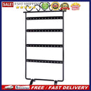 Earrings Necklace Ear Studs Jewelry Display Rack Metal Stand Holder(Black)