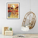 5D DIY Full Drill Round Shape Giraffe Rhinestone Diamond Drawing for Home Room