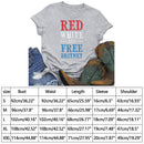Independence Day Print Letter Tea T-Shirt (Light Grey XXL)