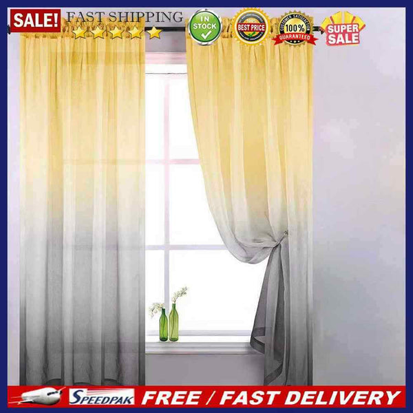 1x2.7m Gradient Tulle Curtain for Living Room Sheer Drapes Hotel Home Decorat