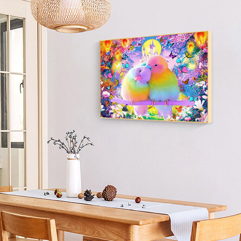 5D DIY Canvas Full Drill Color Parrot Diamond Painting Rhinestone Picture Crafts
