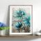 Blue Flower Painting Printed Living Room Decoration Wall Hanging Art Home Decor
