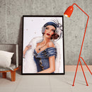 5D Diamond Embroidery Fashion Lady Mosaic Round Diamond Painting for Wall Gif