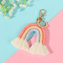 Handbag Charms Rainbow Rainbow Keychain Car Keyring Holder Tassel Bohemian