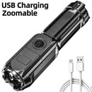 Light Focus Powerful Flashlight LED Flashlight Light Flashlight Rechargeable