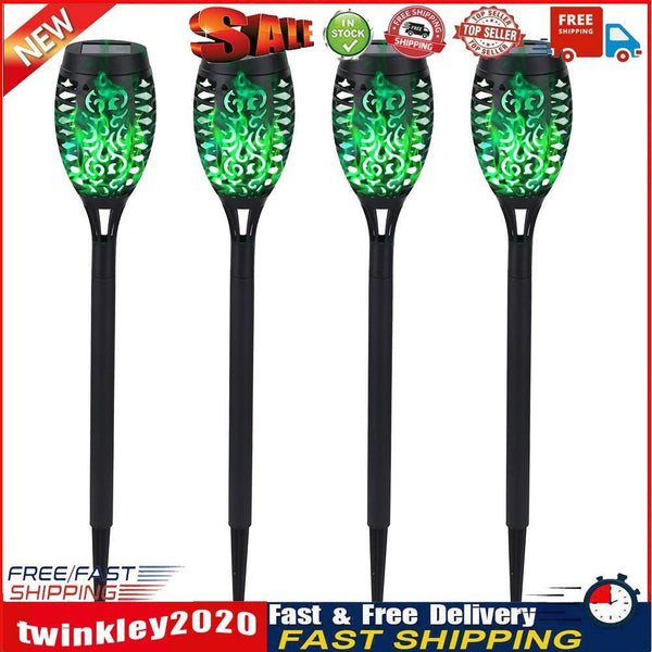 12LED Solar Flame Light Flickering Waterproof Garden Landscape Lamp (4pcs) Newly