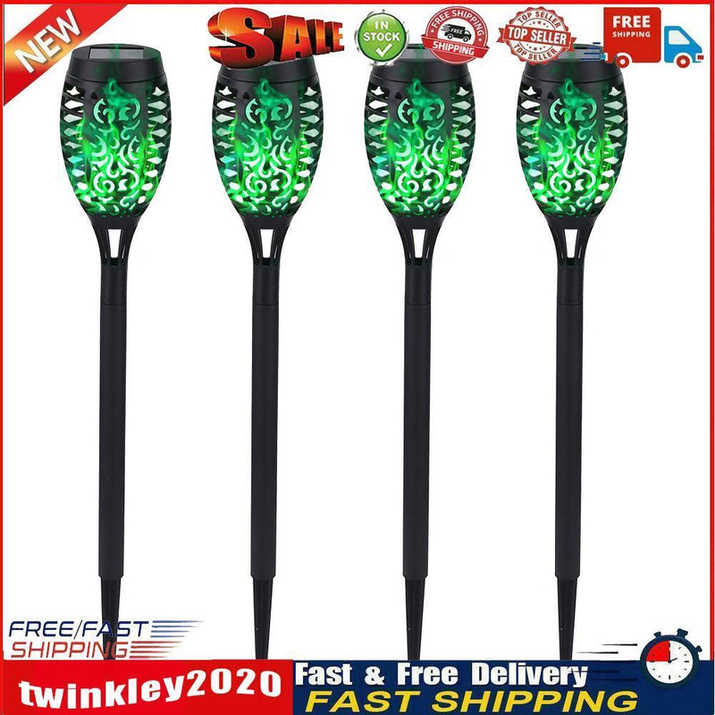 12LED Solar Flame Light Flickering Waterproof Garden Landscape Lamp (4pcs) Newly