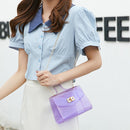 Fashion Women Transparent Messenger Bag Ladies Beach Chain Handbag (Purple)