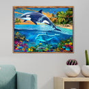 5D DIY Diamond Painting Dolphin Cross Stitch Embroidery Rhinestones Mosaic