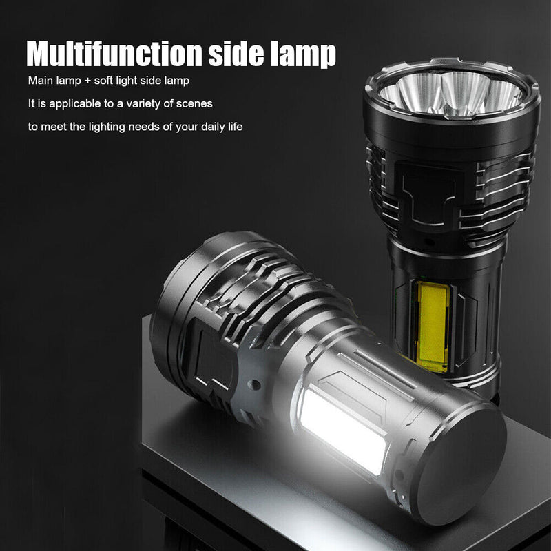 Bright LED Flashlight 500LM Waterproof Multi-function USB Charging Torch Li
