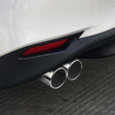Dual Outlet Car Exhaust Tip Stainless Steel Auto Muffler Silencer Black+Sil