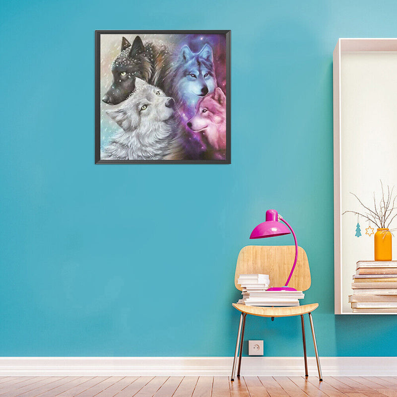 5D DIY Diamond Painting Kits Full Round Drill Wolves Rhinestone Art Crafts Home