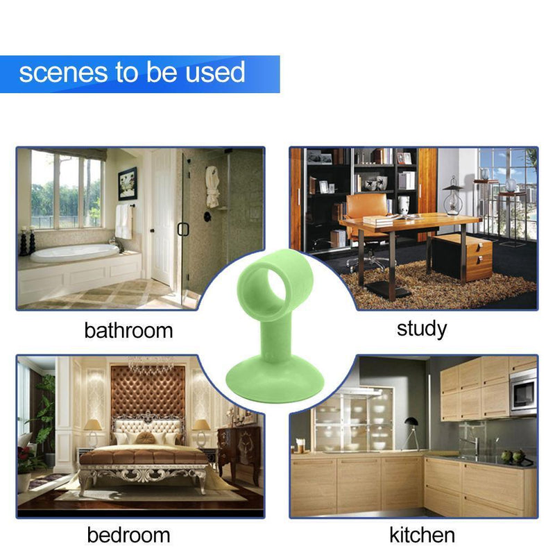 2pcs Anti-collision Doorknob Wall Crash Pad Door Handle Silencer (Green) Newly
