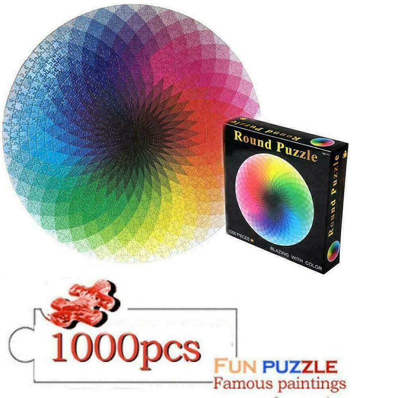 1000 pcs/set DIY Color Jigsaw Puzzle Rainbow Round Photo Geometrical For S6Z4