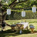 #A 25cm Waterproof Solar Lanterns Light Nylon Cloth Chinese Japanese Hanging Lam