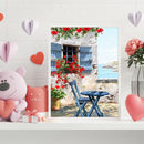 Frameless Oil Paint By Numbers Seaside Garden DIY Canvas Picture Craft Kit