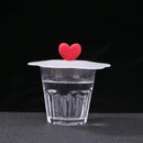 5pcs Silicone Cup Cover Heat-resistant Leak Proof Cartoon Lid(Heart)