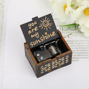 You Are My Sunshine Wooden Carved Hand Cranked Music Box Ornaments (Black) Newly