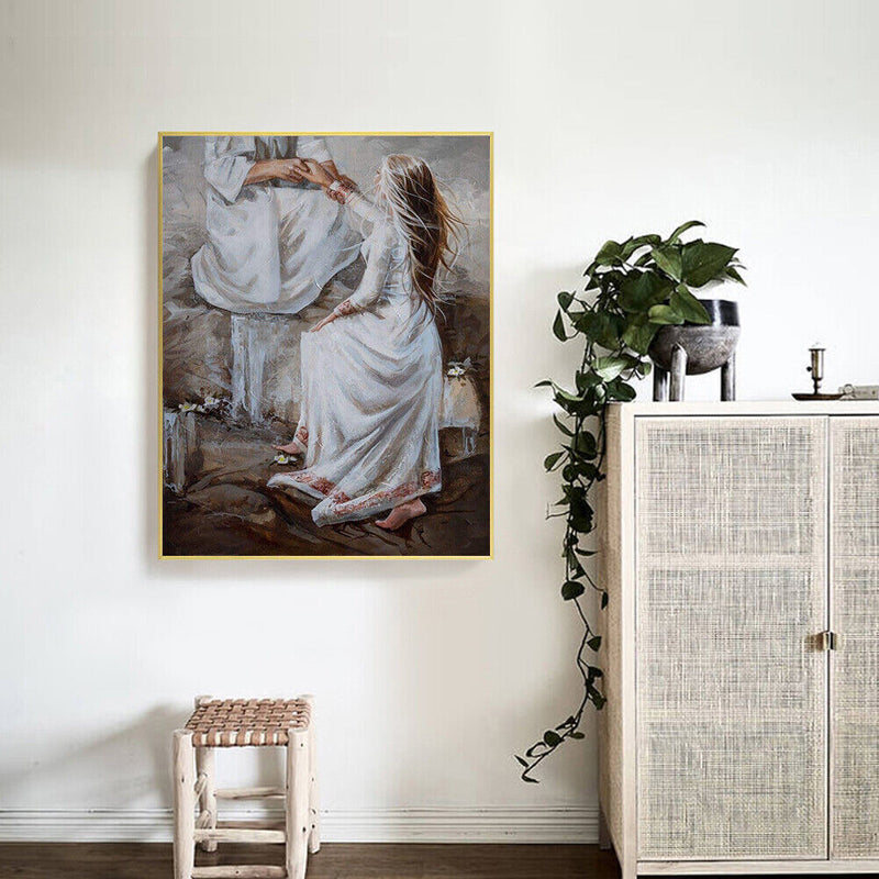 Girl Priest Oil Paint By Numbers Wall Art Posters Picture Craft Kit Home Gift