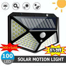100 LED Solar Power PIR Sensor Motion Wall Light Outdoor Garden Waterproof hot.