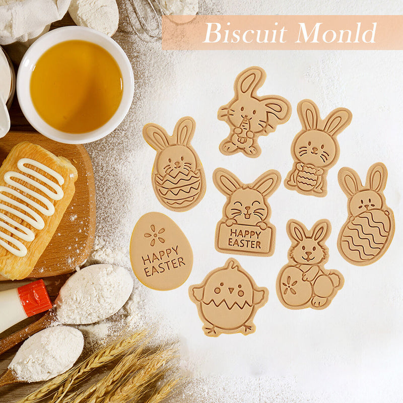 Cookie Cutter 8 Pack Easter Biscuit Cookie Mold Sugar Craft - Bunny Egg