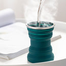 Collapsible Silicone Water Bottle Telescopic Outdoor Drinking Cup (Blue) Newly