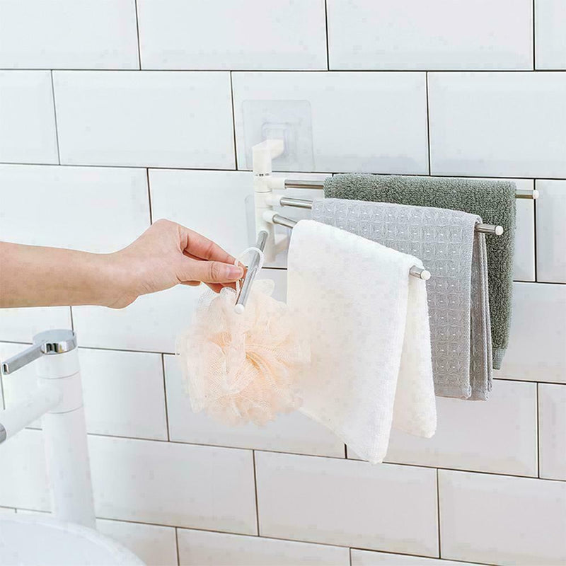 180°Rotation Towel Rail Rack Holder Wall Mounted Bathroom Kitchen G5L9 B9B8