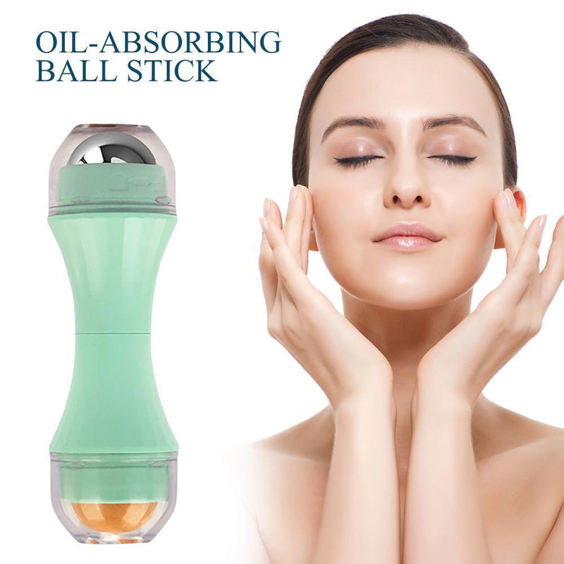 Oil Absorbing Volcanic Roller - Reusable Oil Skin Control Roller (Green)