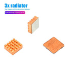 3pcs Copper Heatsinks Motherboard Memory Chip Cooling Fin Kit for RPi 3B+/3B/2B