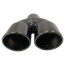 Universal Bolt-on Dual Exhaust Tip Slant Cut Tailpipe Muffler Tip Black Tit