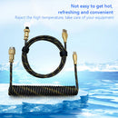Type C Mechanical Keyboard Coiled Spring Wire Aviator Cable (3x RGB Black)