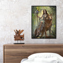 Frameless Girl and Wolf Oil Paint by Numbers Kit Handpainted Art Wall Handicr