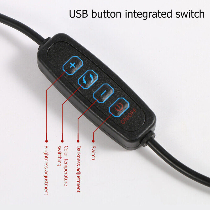 LED Folding Long Arm Eye Protection Reading Study Desk Light (12W White) Newly