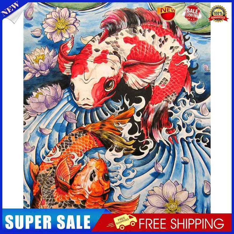 #A Carp Oil Paint By Numbers DIY Acrylic Painting on Canvas Wall Art Picture C