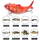 Robotic Fishing Lure Electric Wobbler 4-Segment Auto Swimbait USB (BL-2044)