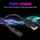 Type-C Female to Square DC Male Plug PD Charging Cable for Lenovo Thinkpad