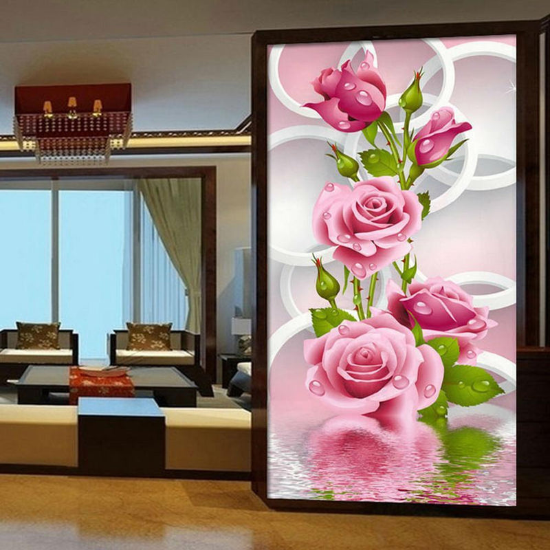 5D DIY diamond Painting Rose Flower Embroidery Diamonds Wall Stickers Decor