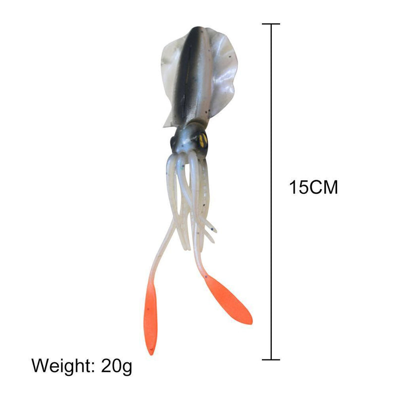 15cm 20g Bionic Squid Sea Fishing Lures Artificial Wobbler Soft Bait (Blue)