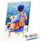 Holding Dog Boy Oil Paint By Numbers Kits Canvas Picture DIY Wall Art Craft
