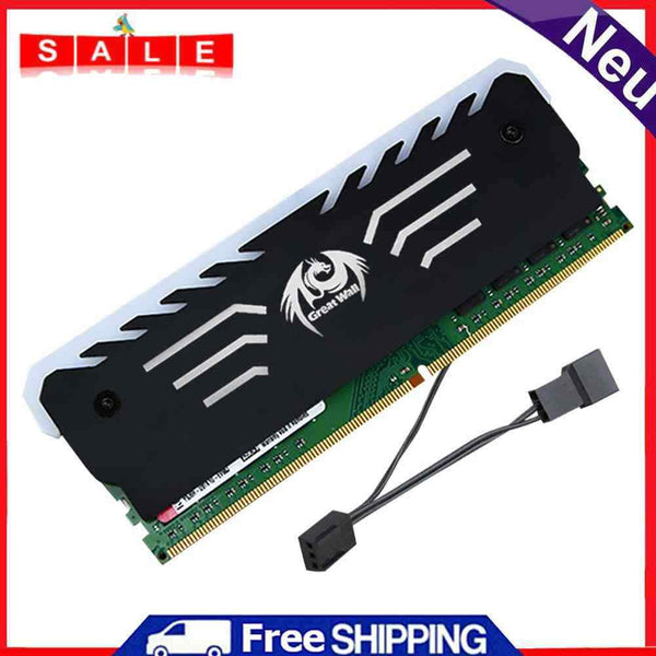 12V Aluminum RGB LED Light 6 Automatic Change 3-Pin Desktop Memory Cooling Clip