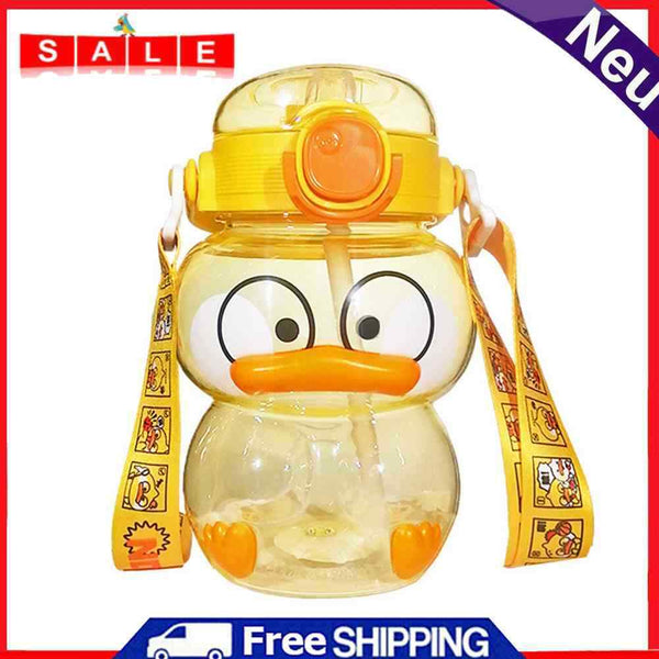 1.2L Lovely Duck Drinking Water Bottle Summer Leak-Proof Outdoor Sport Straw Cup