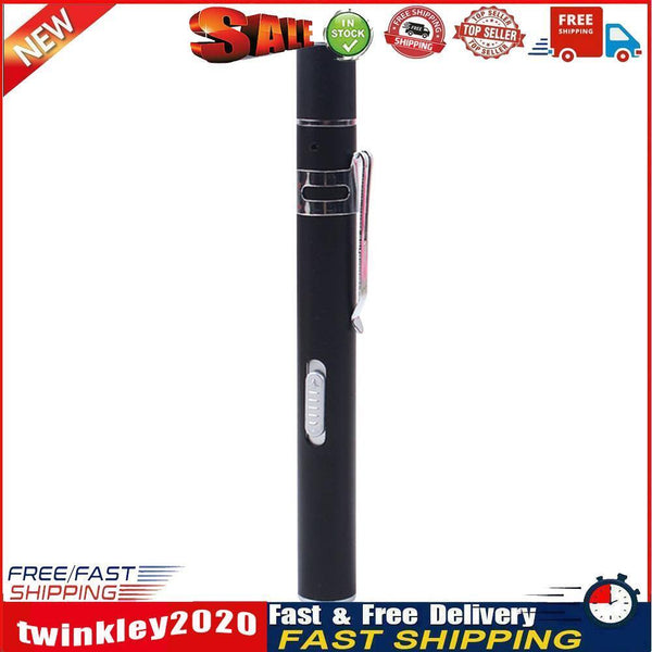 USB Charge LED Flashlight Medical Pen Light Mini Clip Nursing Lamp (Black) Newly